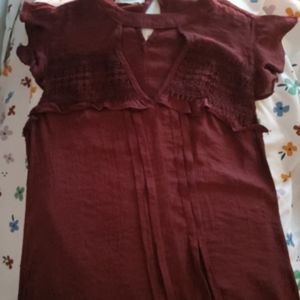 Burgundy tank top blouse